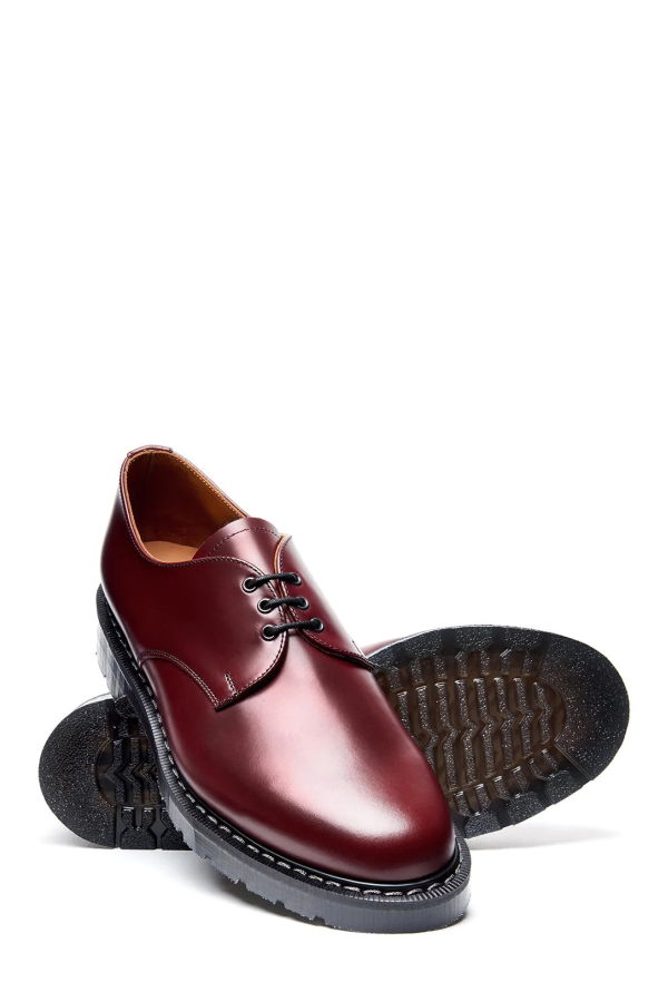 Solovair 3 Eye Gibson Shoe Hi-Shine - Oxblood