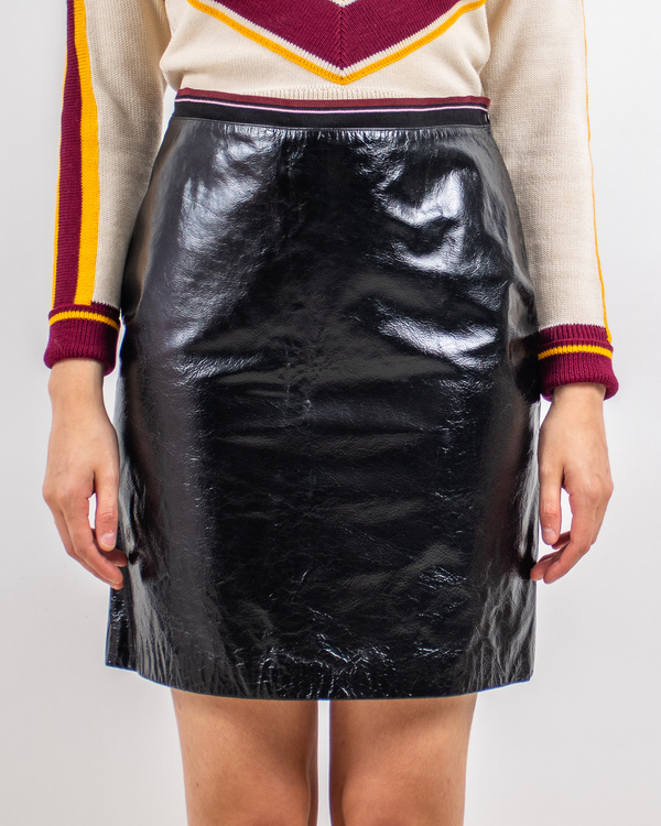 スカート MIU MIU Leather Skirt 44 MIU MIU Black Leather skirt 44 Miu Miu Leather Skirt