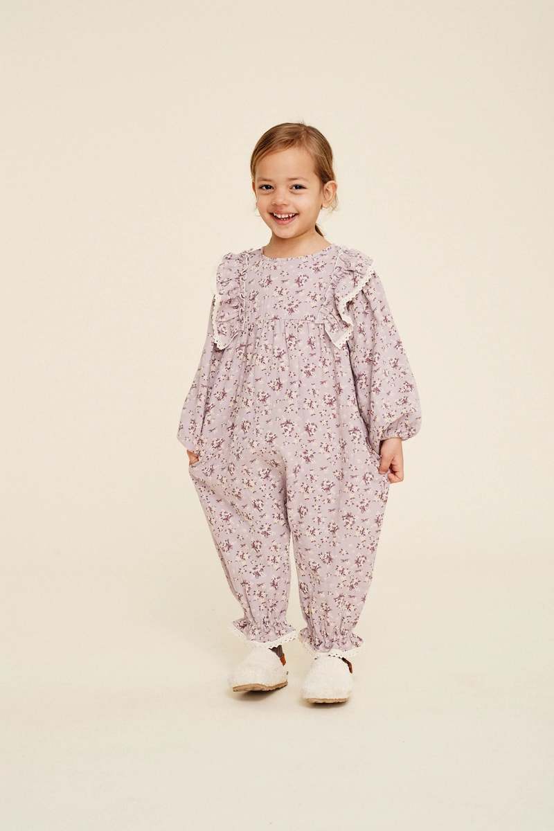 KIds Liilu Ayda Flower Playsuit Lilac Garmentory