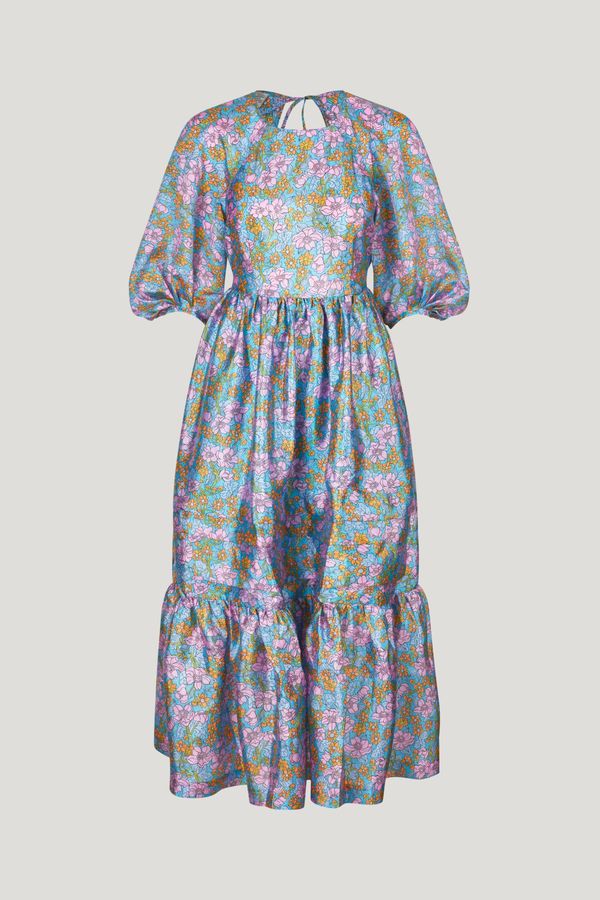 “BAUM UND PFERDGARTEN” ティアードミニドレス Flower/Blue BAUM UND PFERDGARTEN” ティアードミニドレス Flower/Blue