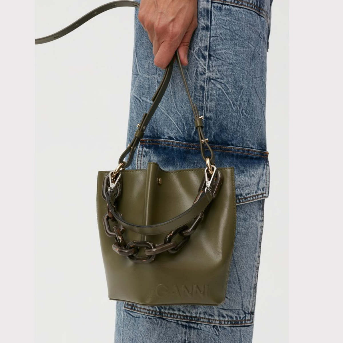 Ganni Diamond Small Bucket Bag - Kalamata | Garmentory