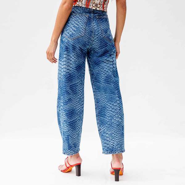 Maison Margiela Snake Print Bow Jeans - Blue | Garmentory Maison Margiela Snake Print Bow Jeans - Blue | Garmentory