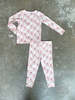 KIDS Pink Chicken ORGANIC HOLIDAY PJ SET - PINK SNOWMEN - Thumbnail 3