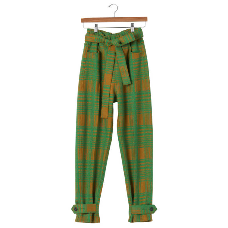 Misha & Puff Woman Field Pants Bottle Green Plaid | Garmentory