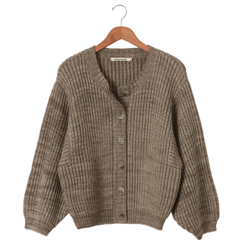Misha & Puff Woman Fisherman Cardigan Brut Brown | Garmentory