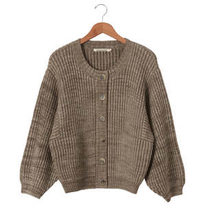 Misha & Puff Woman Fisherman Cardigan Brut Brown | Garmentory
