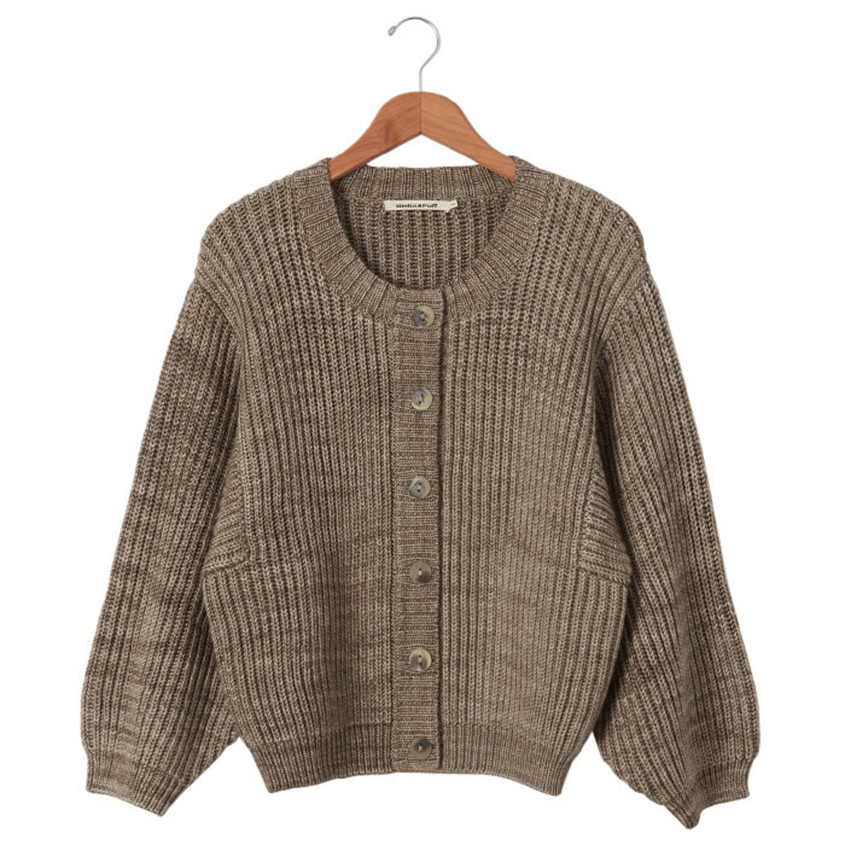 Misha & Puff Woman Fisherman Cardigan Brut Brown | Garmentory