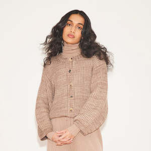 Misha & Puff Woman Fisherman Cardigan Brut Brown | Garmentory