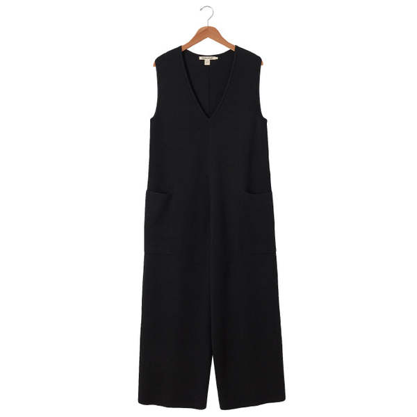 Misha & Puff Woman Pillar Jumpsuit Licorice Black Garmentory
