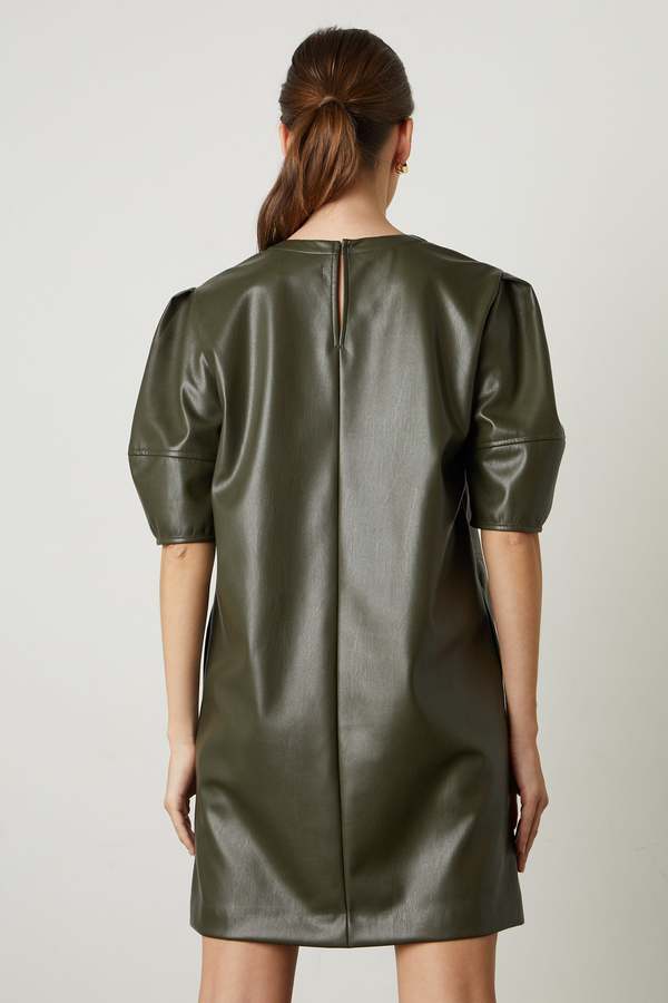 Velvet by Graham & Spencer Velvet Ashlee Vegan Leather Dress - Olive