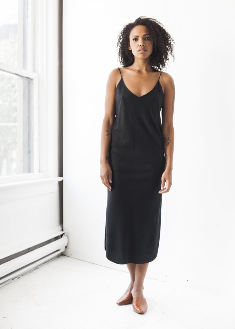 L'Appartement ★OZMA SIDE SLIT DRESS Ozma Slip Dress in Black | Garmentory