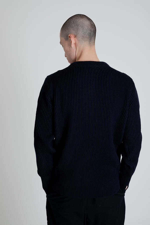 ANDERSEN-ANDERSEN THE NAVY CREW NECK 黒 S Navy Crewneck Black