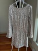 Scoop neck sequin dress with drape back - Thumbnail 1