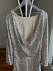 Scoop neck sequin dress with drape back - Thumbnail 5