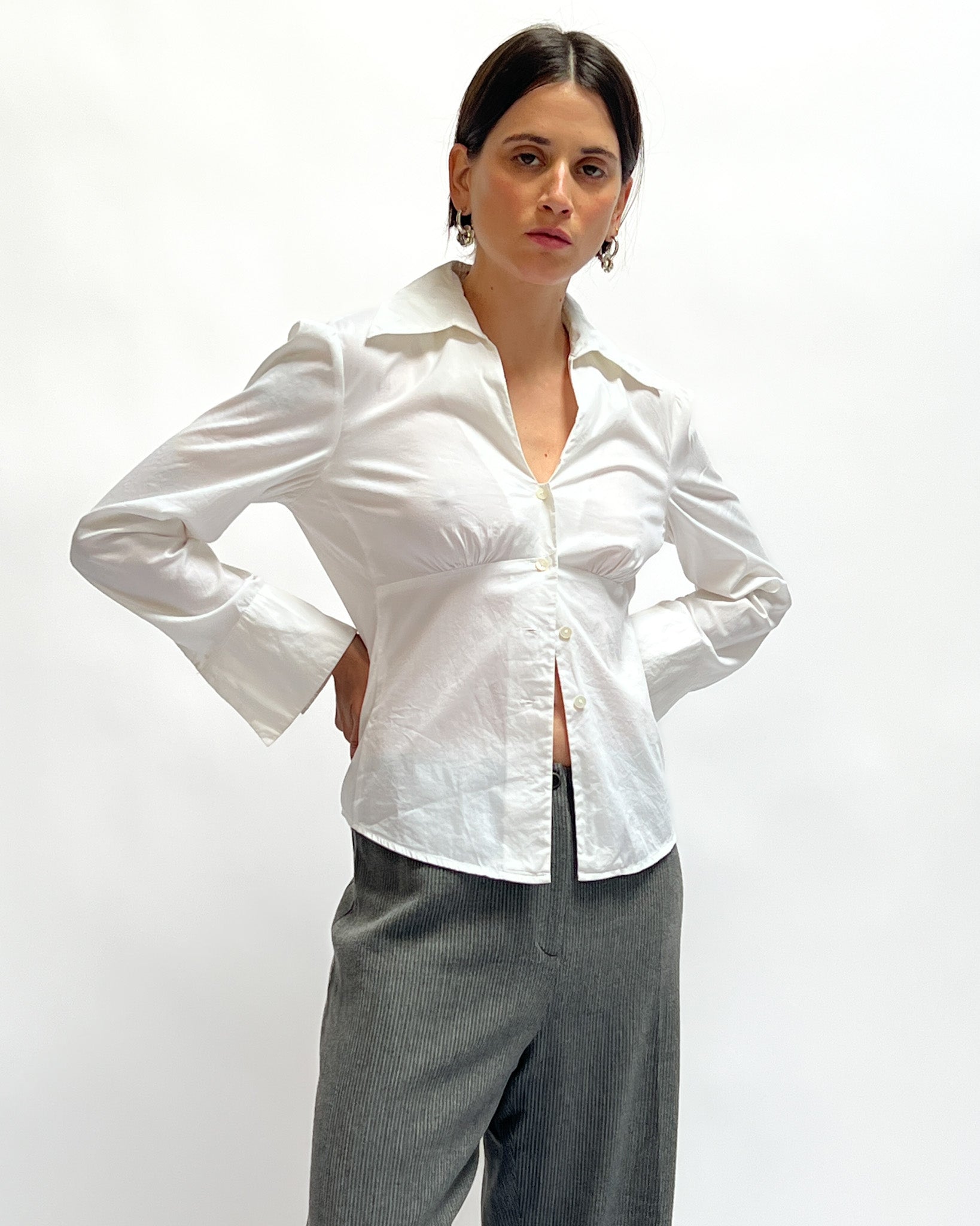 Structured-White-Blouse--S--