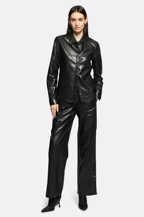 都内で Shirt Leather Vegan Plush Jet Garmentory | Black トップス