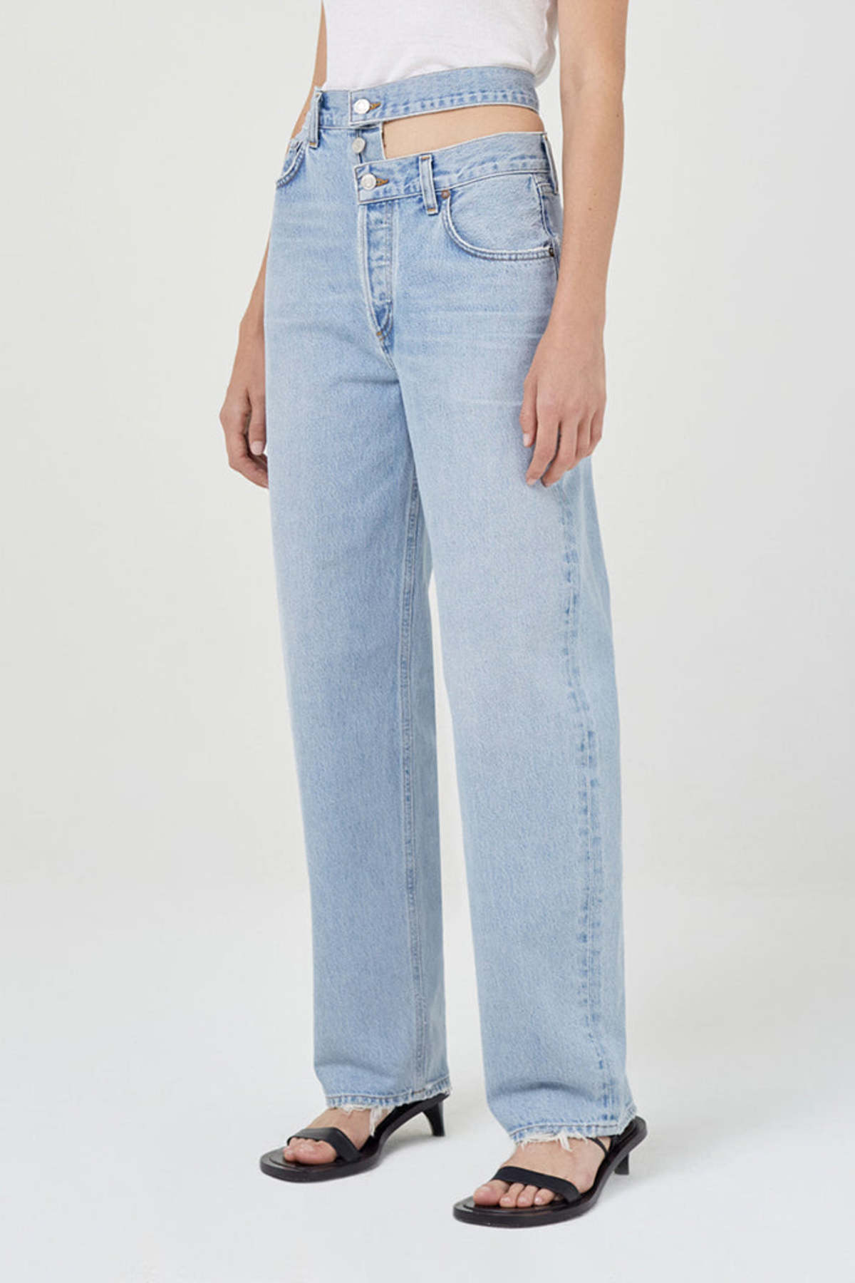 AGOLDE BROKEN WAISTBAND JEAN - SIDELINE | Garmentory