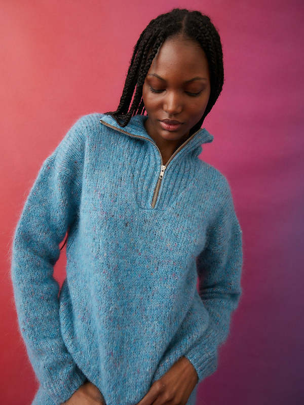 Tach Clothing GABRIELLE KNIT SWEATER - LIGHT BLUE | Garmentory