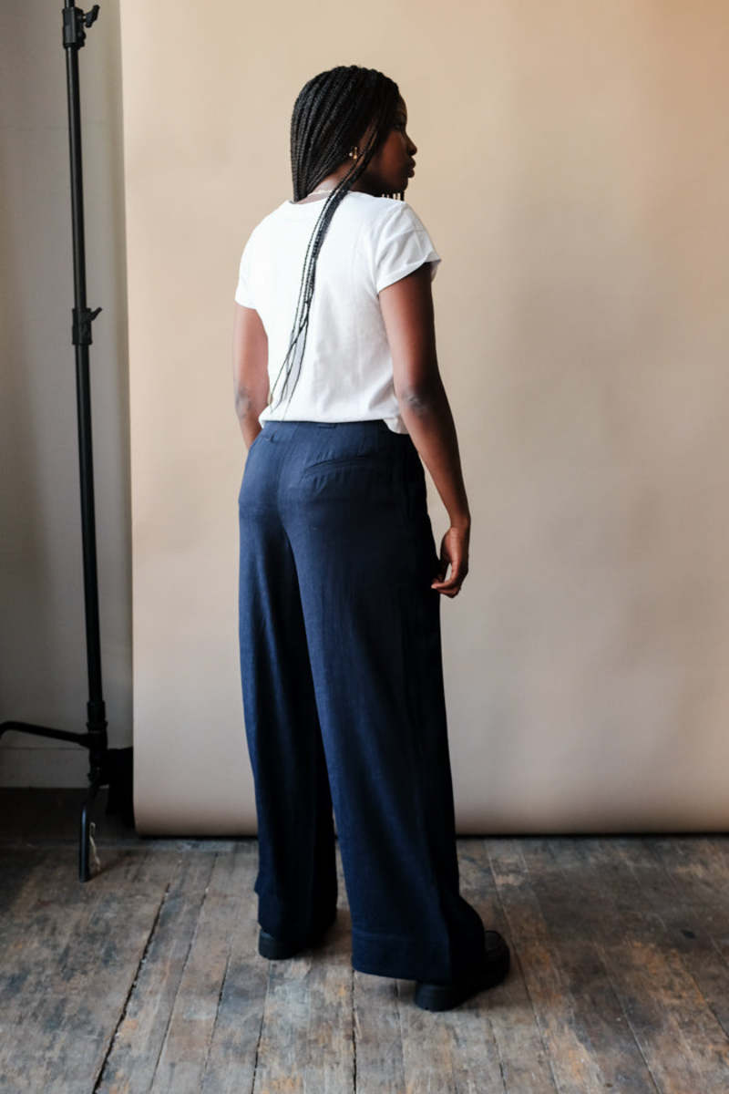 Ganni Structured Jacquard Trousers - Sky Captain | Garmentory
