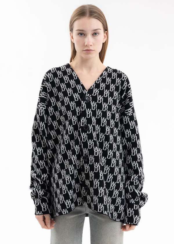 WD1 GRAPHIC KNIT CARDIGAN - BLACK | Garmentory