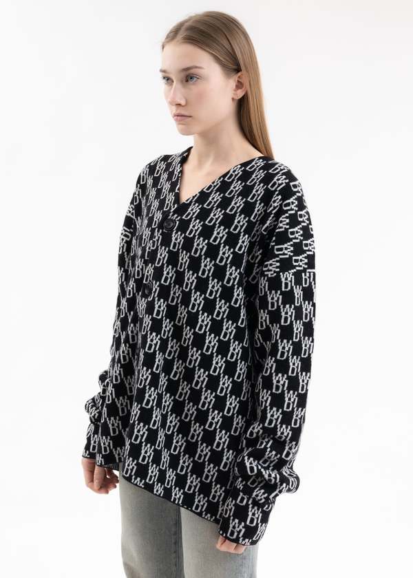 WD1 GRAPHIC KNIT CARDIGAN - BLACK | Garmentory