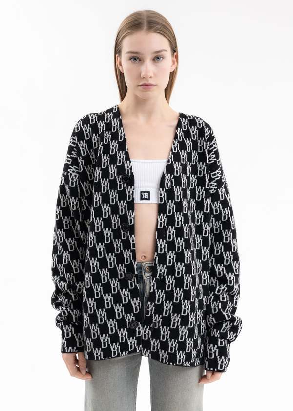 WD1 GRAPHIC KNIT CARDIGAN - BLACK | Garmentory