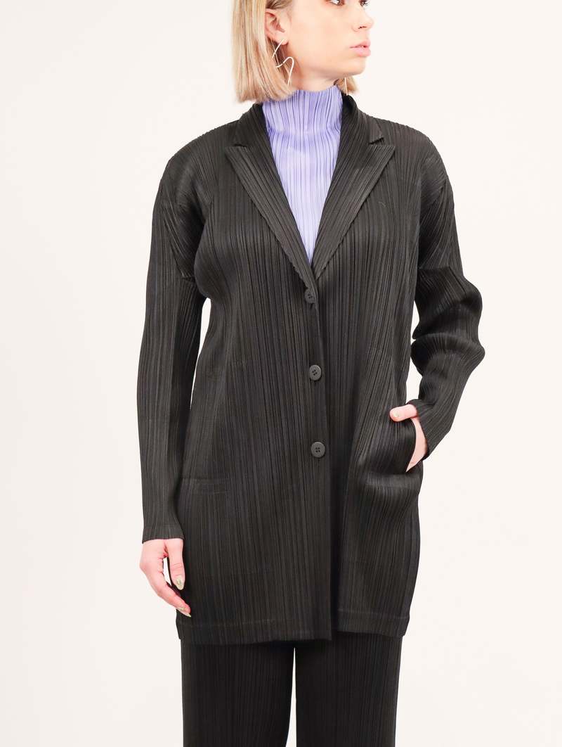 ジャケット・アウター PLEATS PLEASE ISSEY MIYAKE Pleats Please by Issey Miyake Forward 1 Long Jacket - Black