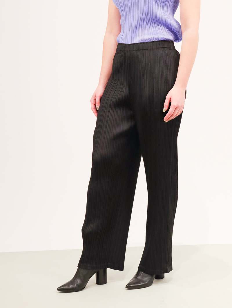 Pleats Please by Issey Miyake Forward Pants Black Garmentory - Main Image