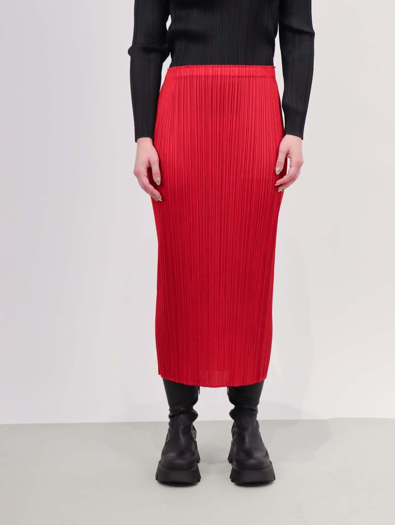 Pleats Please by Issey Miyake New Colorful Basics 3 Skirt - Red