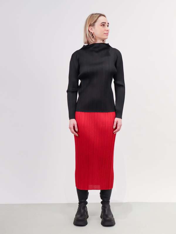 Pleats Please by Issey Miyake New Colorful Basics 3 Skirt - Red