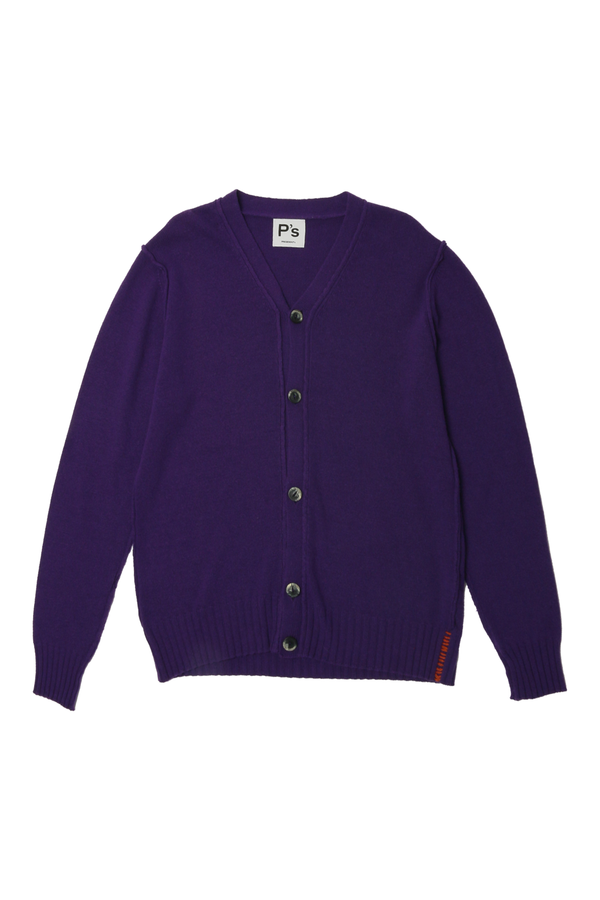 PRESIDENTS Self Edge P S Wool Blend Cardigan Purple Garmentory