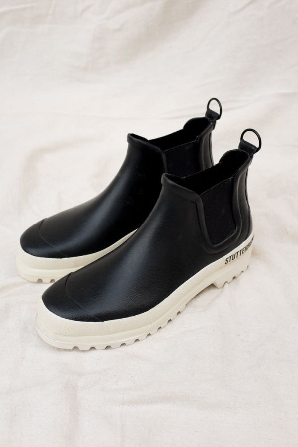 Stutterheim CHELSEA RAIN WALKER BOOTS - BLACK/WHITE