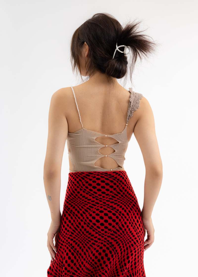 Rui Cut-out Top With Cashmere Leaf Crochet - Ficelle