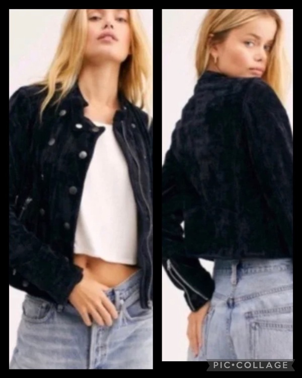 Free people dusk till best sale dawn cropped velvet jacket