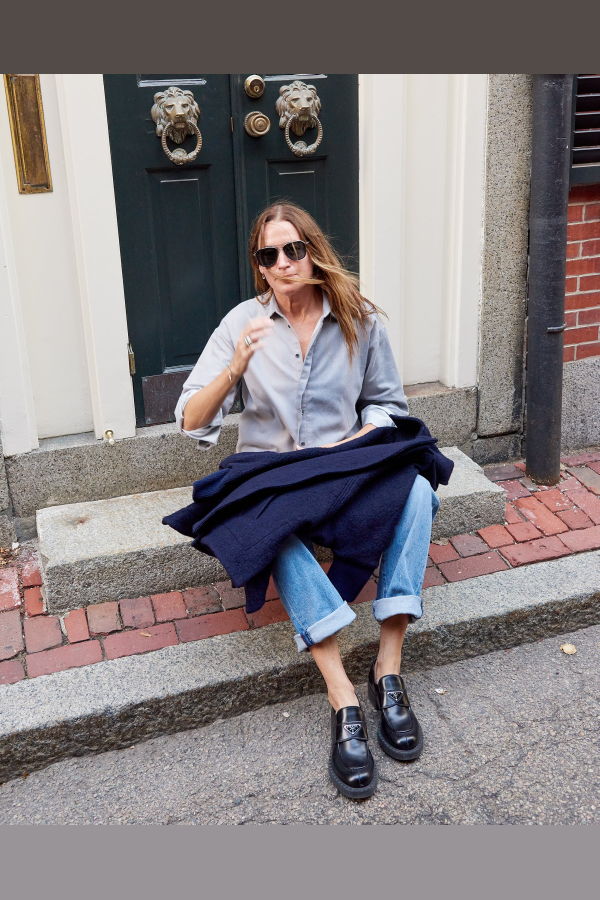 Tonal Stripe Blouse Smoky