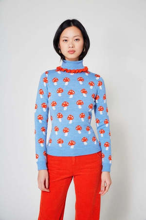 Manoush Champi Turtleneck Sweater - Blue | Garmentory