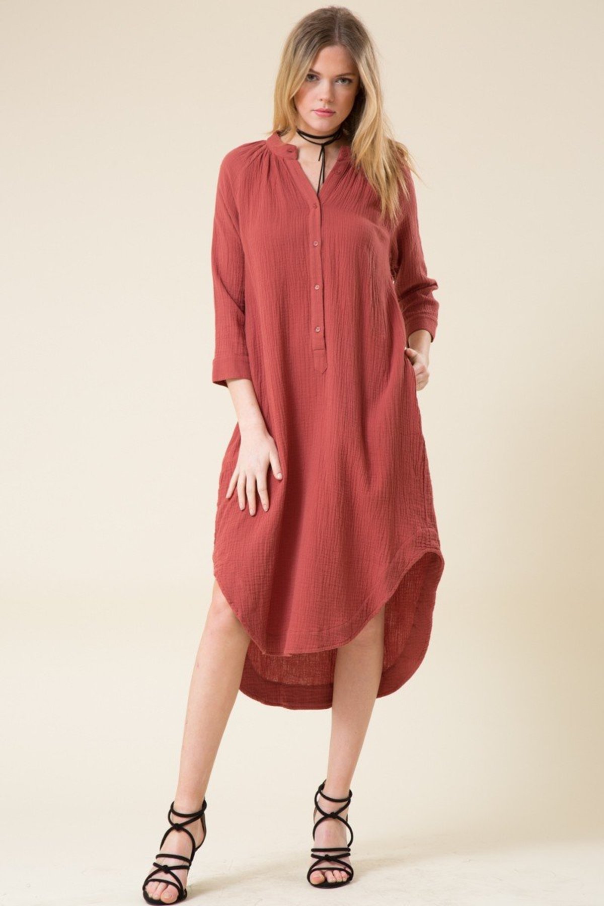 Love In Loren Cotton Gauze Shirt Dress | Garmentory