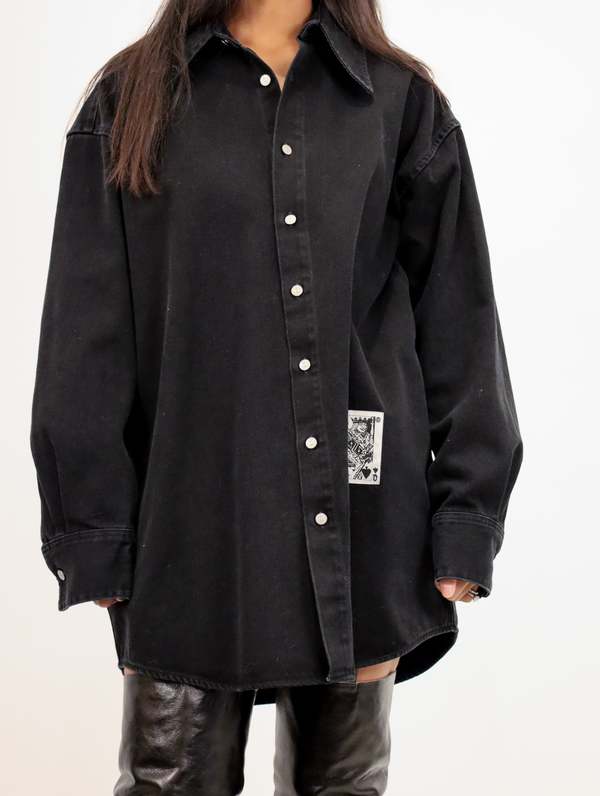 MM6 Maison Margiela Unisex Card Denim Long-Sleeve Shirt