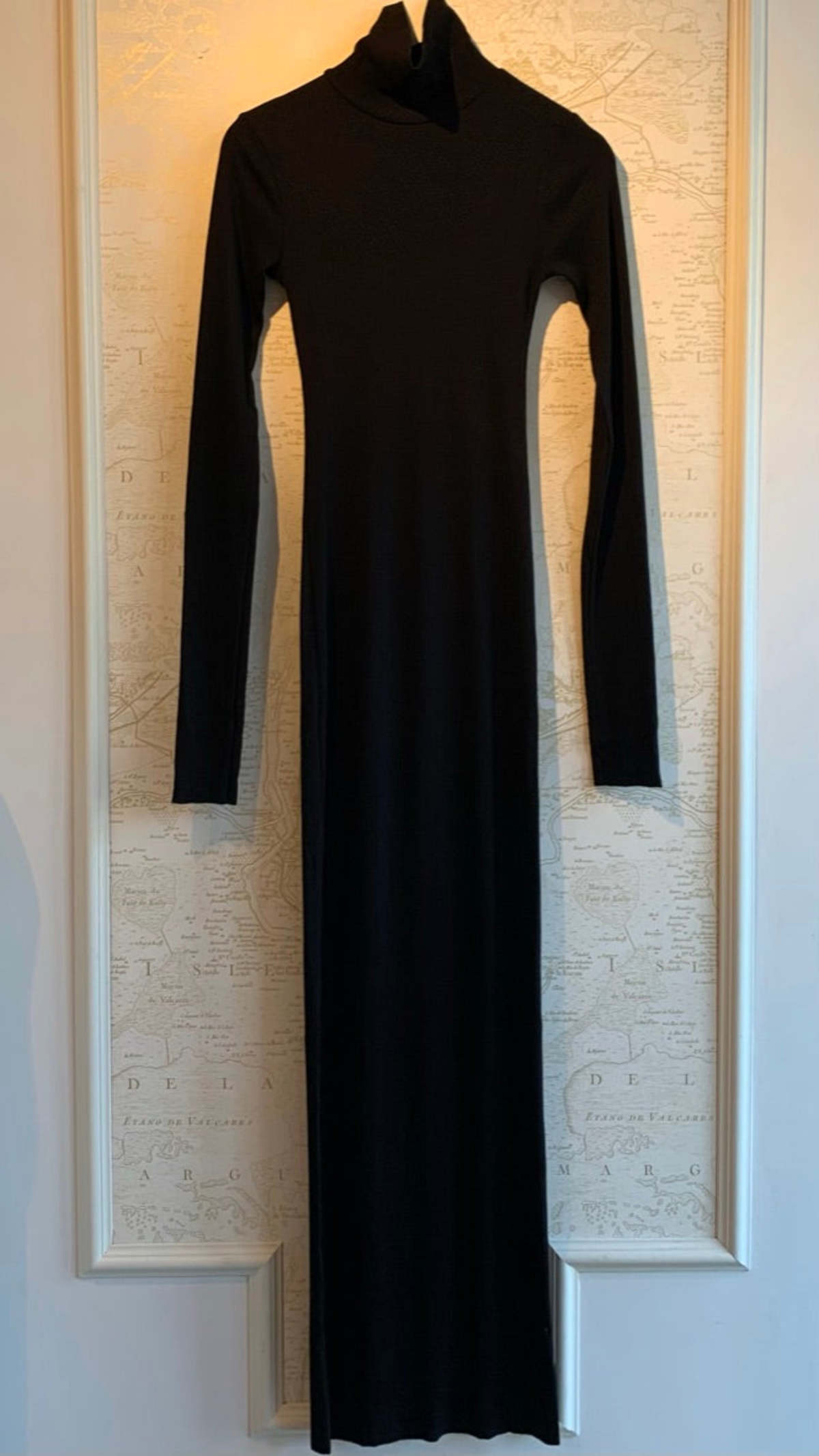 dark denim long sleeve dress Long Sleeve Fit Flare Denim Dress main image 1