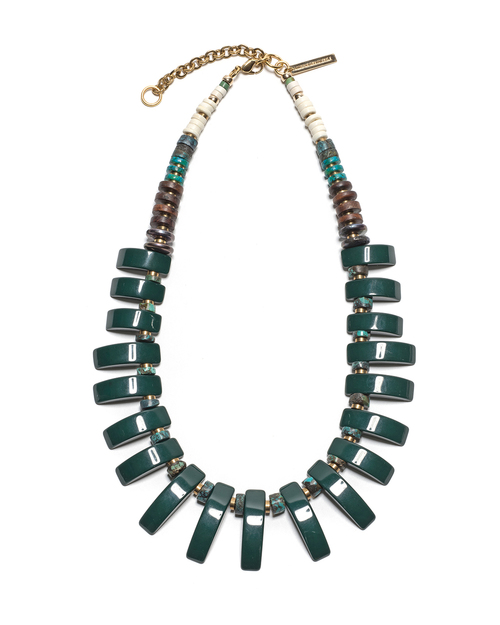 Lizzie Fortunato Dark Green Tile Necklace Lizzie Fortunato Dark Green Tile Necklace