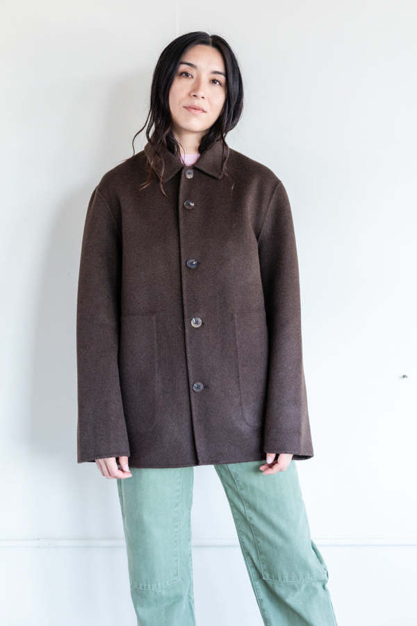 SEYA DOUBLE FACE UNDYED WOOL JACKET - DARK BROWN YAK | Garmentory