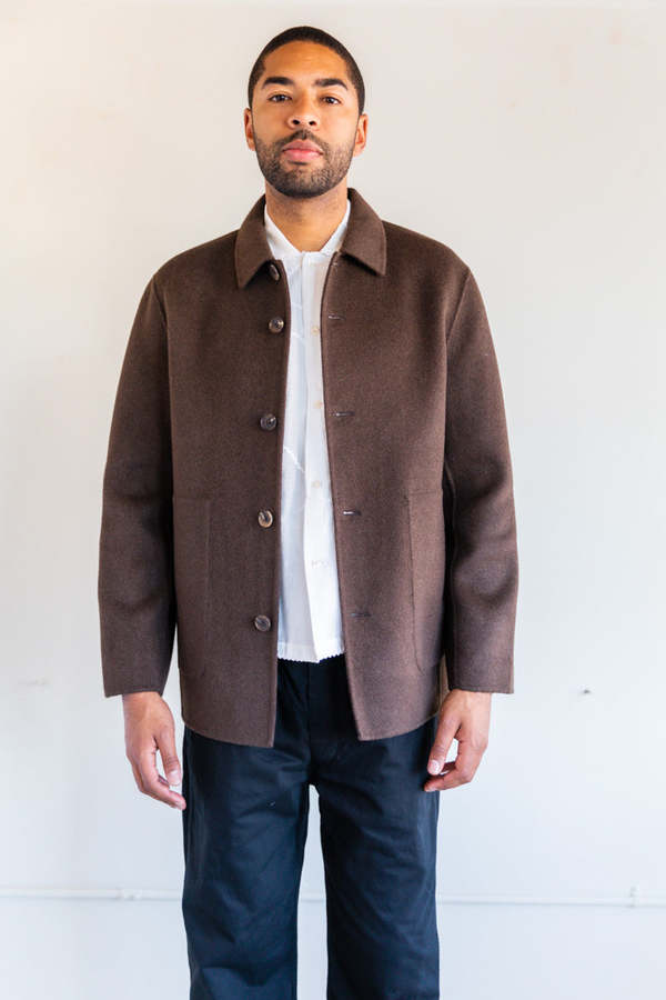 SEYA DOUBLE FACE UNDYED WOOL JACKET - DARK BROWN YAK | Garmentory