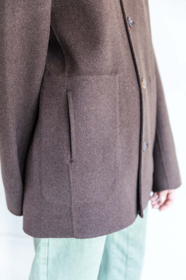 SEYA DOUBLE FACE UNDYED WOOL JACKET - DARK BROWN YAK | Garmentory