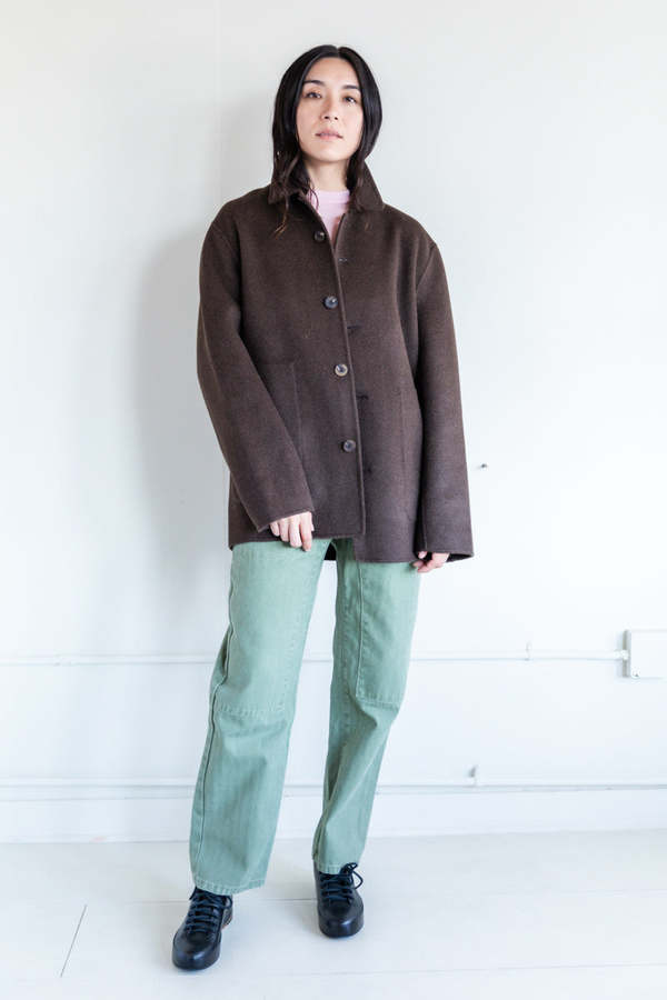 SEYA DOUBLE FACE UNDYED WOOL JACKET - DARK BROWN YAK | Garmentory