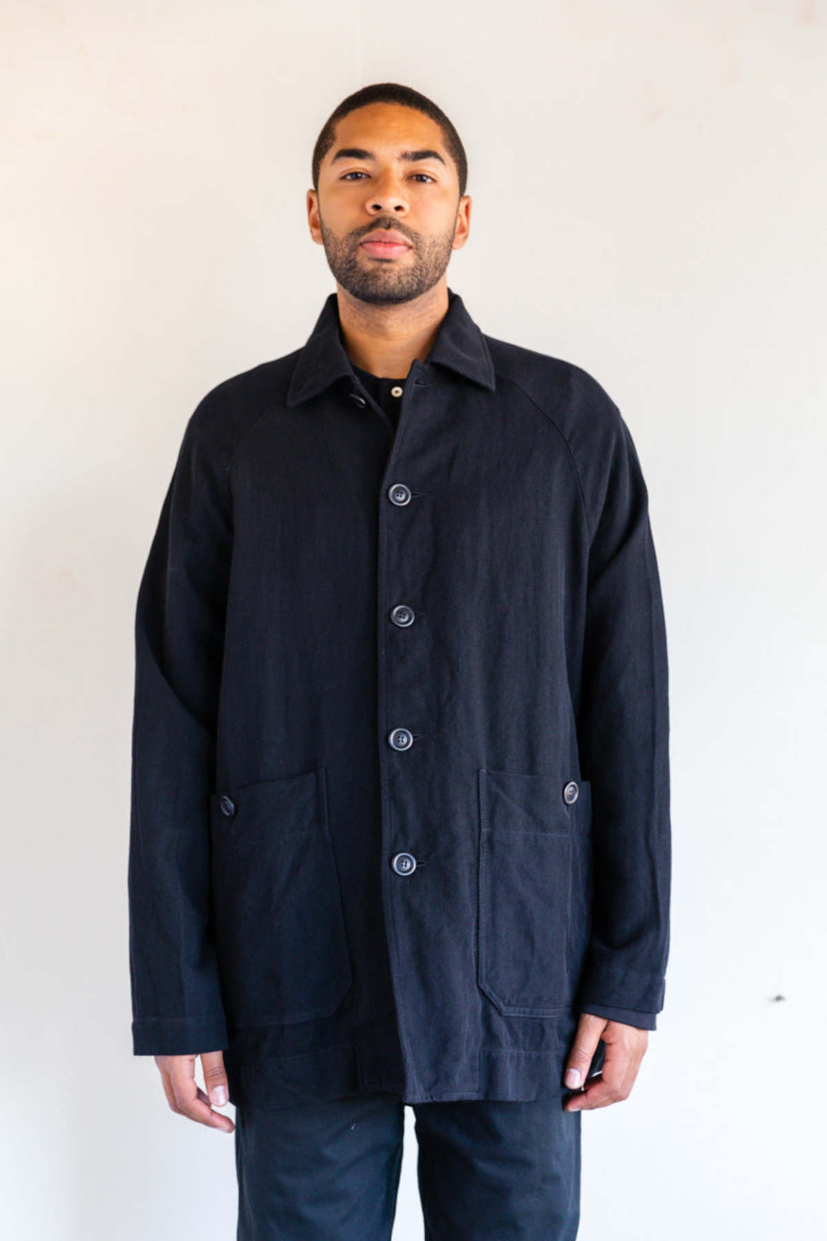 Casey Casey Linen Wool Rotty Jacket - Black | Garmentory