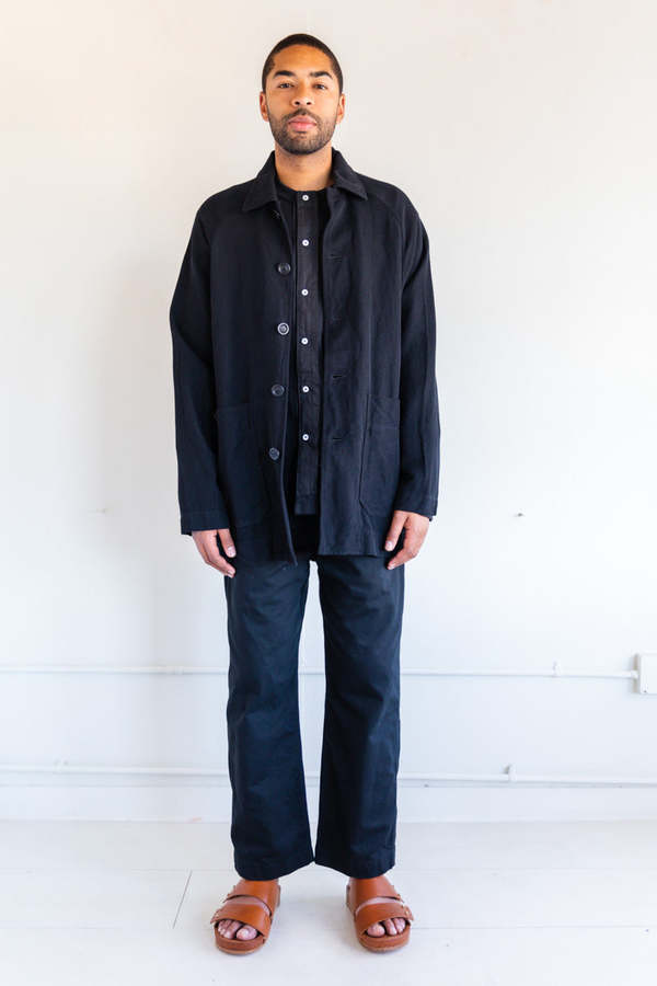 Casey Casey Linen Wool Rotty Jacket - Black | Garmentory