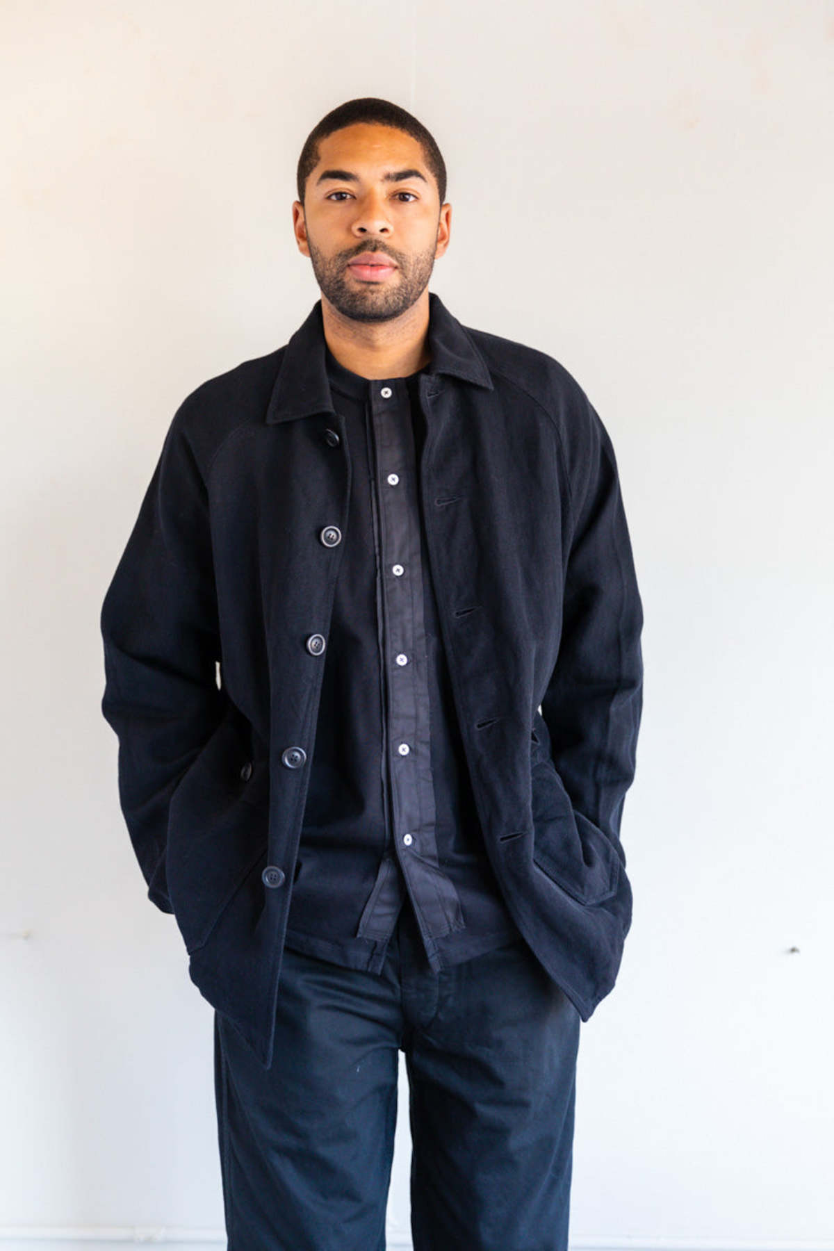 Casey Casey Linen Wool Rotty Jacket - Black | Garmentory