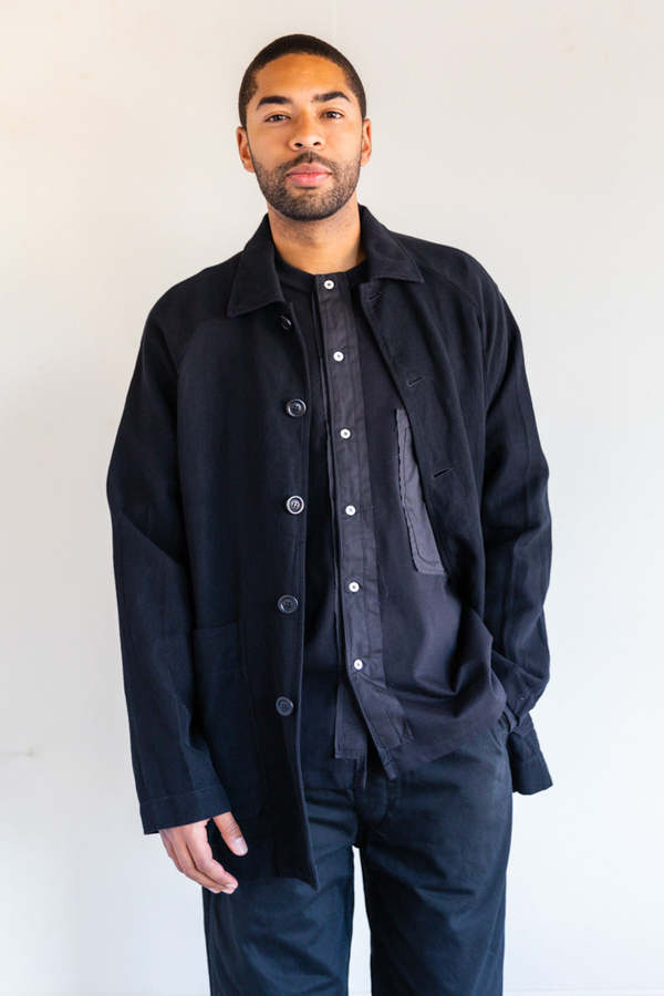 Casey Casey Linen Wool Rotty Jacket - Black | Garmentory
