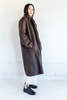 SEYA DOUBLE FACE YAK WOOL LONG COAT - UNDYED DARK BROWN - Thumbnail 5