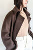 SEYA DOUBLE FACE YAK WOOL LONG COAT - UNDYED DARK BROWN - Thumbnail 10